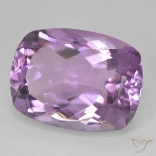 Amatista Violeta medio claro natural de 19.45 ct, Forma Cojín, VVS