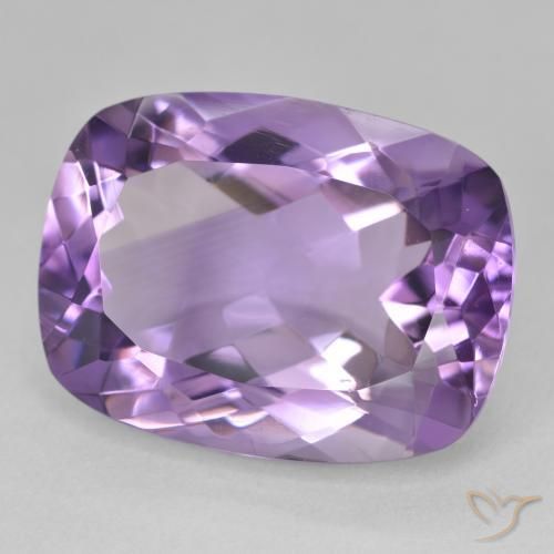 Amatista Violeta medio natural de 18.16 ct, Forma Cojín, VVS