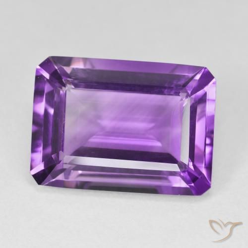 Amatista Violeta vívido natural de 14.38 ct, Corte Octágono / Esmeralda, VVS-VS