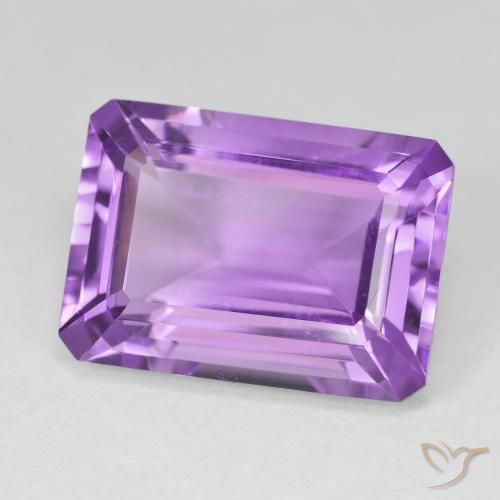 Amatista Violeta vívido natural de 15.32 ct, Corte Octágono / Esmeralda, VVS-VS