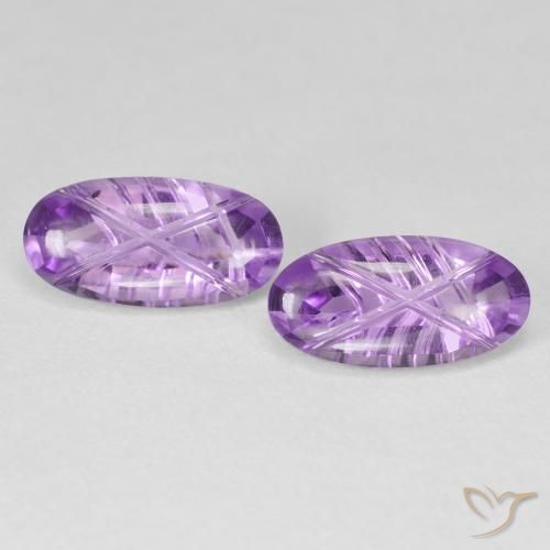 4.09ctw Natural Violeta púrpura medio Amatista, Ovalada, Transparente
