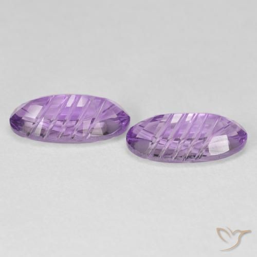 Gemas de Amatista Violeta púrpura medio natural de 4.09 ct, Ovalada, Transparente