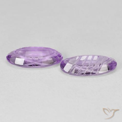 Gemas de Amatista Violeta rosado claro natural de 3.46 ct, Ovalada, Transparente