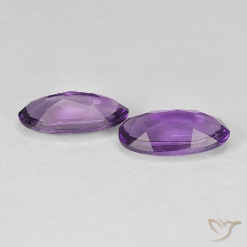 Gemas de Amatista Violeta intenso natural de 2.49 ct, Ovalada, Transparente