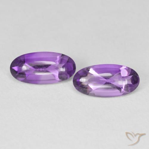 2.28ctw Natural Violeta medio Amatista, Ovalada, Transparente