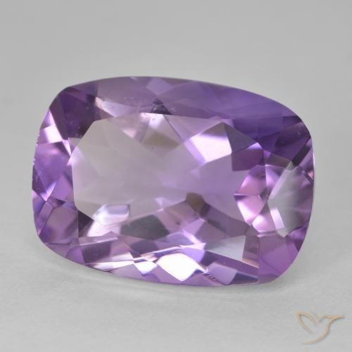 Amatista Violeta oscuro natural de 12.04 ct, Forma Cojín, VVS