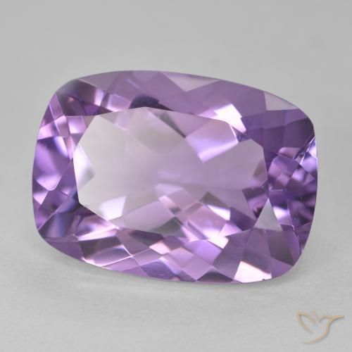 Amatista Violeta medio natural de 12.90 ct, Forma Cojín, VVS