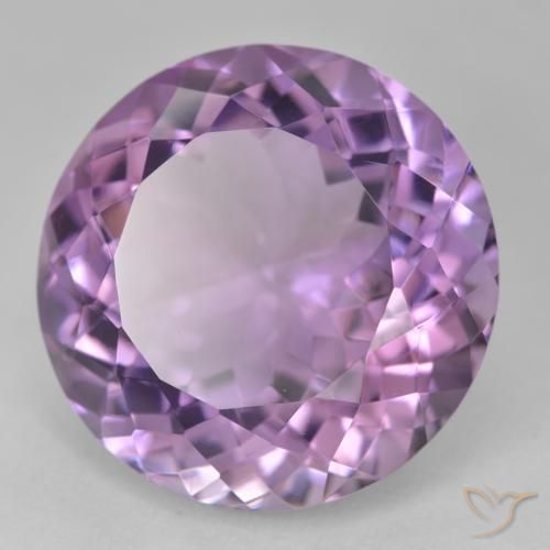 Amatista Violeta medio natural de 26.47 ct, Redondo, VVS