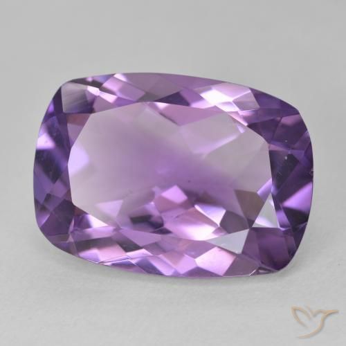 Amatista Medium Light Purplish-Violet natural de 11.39 ct, Forma Cojín, VVS