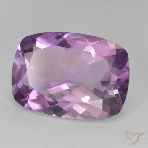 Amatista Violeta medio natural de 10.91 ct, Forma Cojín, VVS