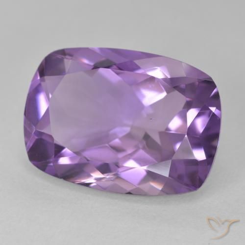 Amatista Violeta medio natural de 12.17 ct, Forma Cojín, VVS