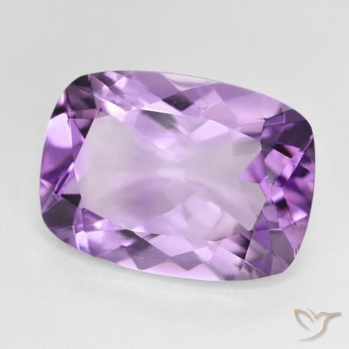 Amatista Violeta medio natural de 12.38 ct, Forma Cojín, VVS