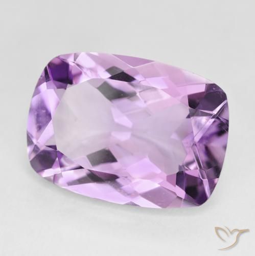 Amatista Violeta rosado medio natural de 11.55 ct, Forma Cojín, VVS