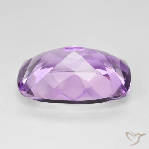 Amatista Violeta rosado medio natural de 11.55 ct, Forma Cojín, VVS