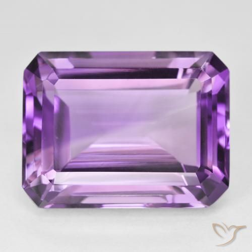 22.47ct Natural Violeta rosáceo medio Amatista, corte esmeralda, VVS
