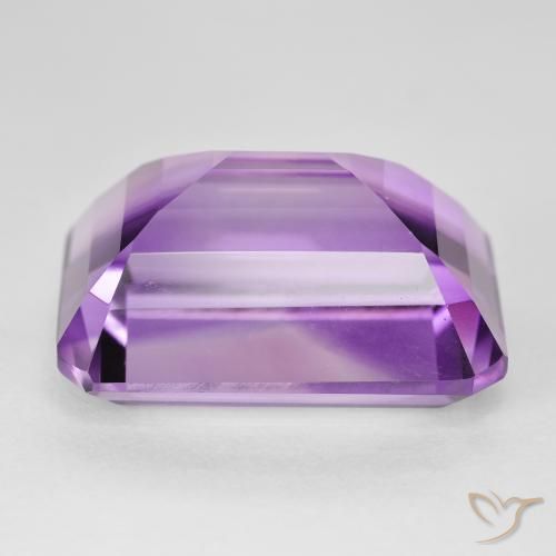 Amatista Violeta rosáceo medio natural de 22.47 ct, Corte Octágono / Esmeralda, VVS
