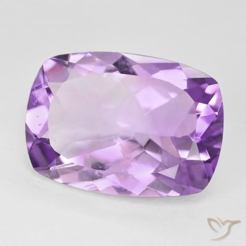 Amatista Violeta rosado natural de 10.92 ct, Forma Cojín, VVS