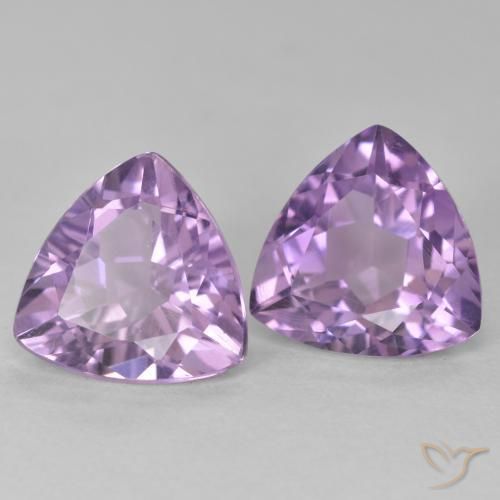 Gemas de Amatista Violeta rosado natural de 5.78 ct, Trillón, VS