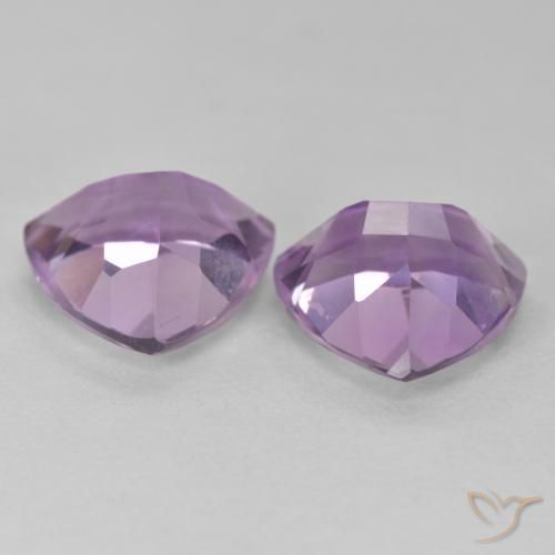 Gemas de Amatista Violeta rosado natural de 5.78 ct, Trillón, VS