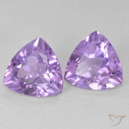 Gemas de Amatista Violeta medio natural de 5.55 ct, Trillón, VS