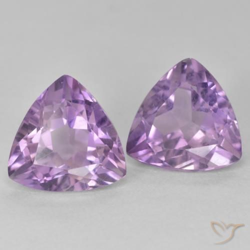 Gemas de Amatista Violeta rosado natural de 5.68 ct, Trillón, VS