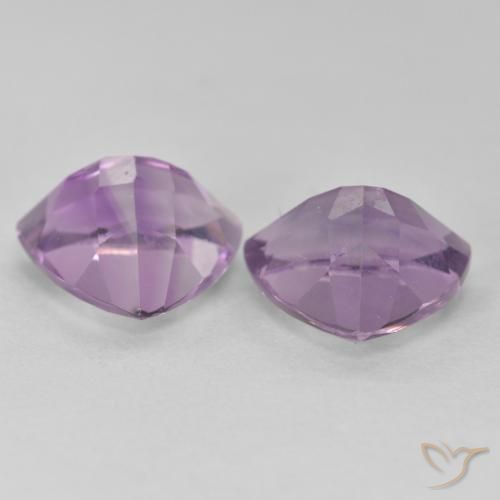 Gemas de Amatista Violeta rosado natural de 5.68 ct, Trillón, VS