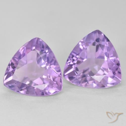Gemas de Amatista Violeta medio natural de 5.94 ct, Trillón, VS