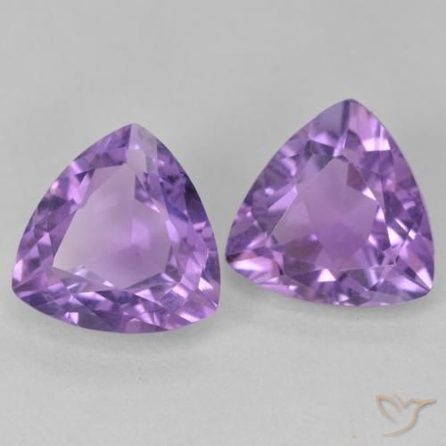 Gemas de Amatista Violeta medio natural de 5.58 ct, Trillón, VS