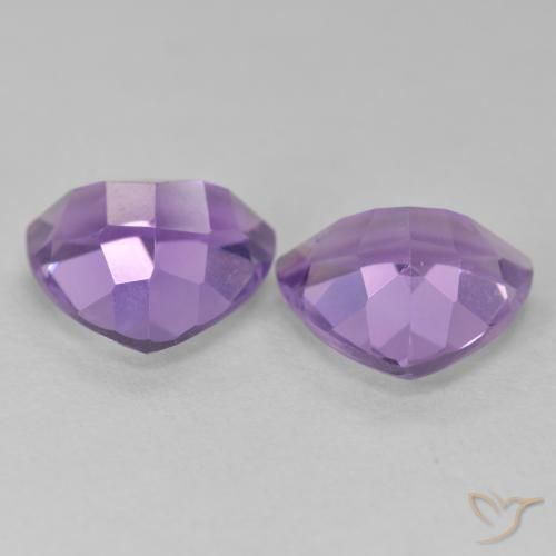 Gemas de Amatista Violeta medio natural de 5.58 ct, Trillón, VS