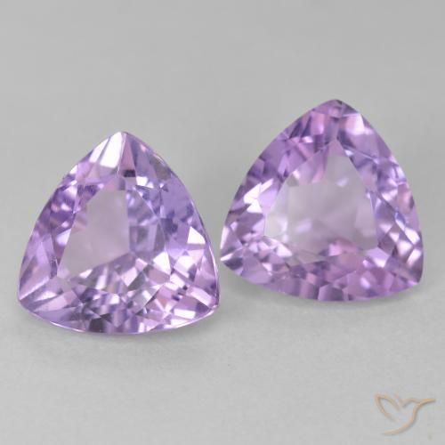 Gemas de Amatista Violeta iris rosáceo natural de 5.45 ct, Trillón, VS