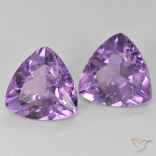 Gemas de Amatista Violeta medio natural de 5.57 ct, Trillón, VS