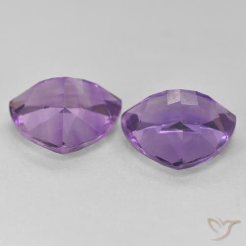 Gemas de Amatista Violeta medio natural de 5.57 ct, Trillón, VS