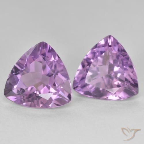 Gemas de Amatista Violeta rosado medio natural de 5.83 ct, Trillón, VS