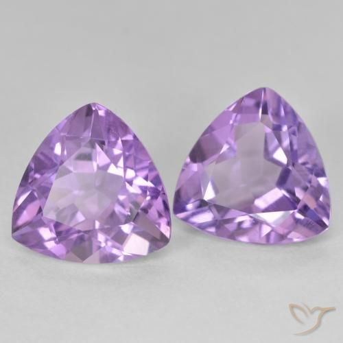 Gemas de Amatista Violeta medio natural de 5.71 ct, Trillón, VS