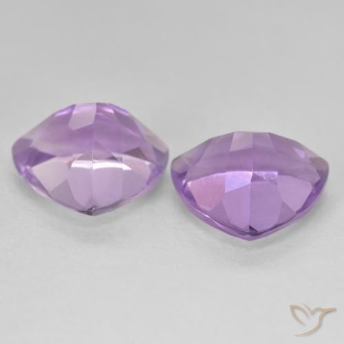 Gemas de Amatista Violeta medio natural de 5.71 ct, Trillón, VS