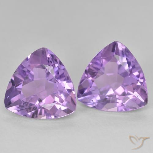 Gemas de Amatista Violeta medio natural de 5.73 ct, Trillón, VS