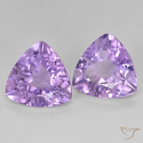 Gemas de Amatista Violeta medio natural de 5.59 ct, Trillón, VS