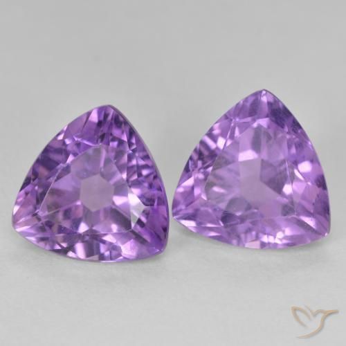 Gemas de Amatista Violeta rosado natural de 5.72 ct, Trillón, VS