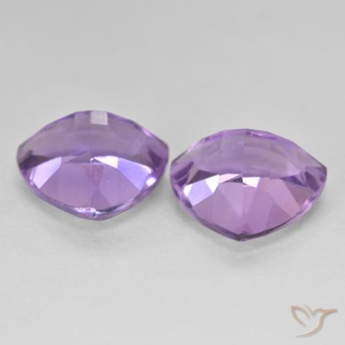 Gemas de Amatista Violeta rosado natural de 5.72 ct, Trillón, VS