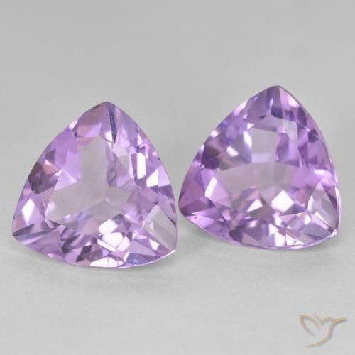 Gemas de Amatista Violeta rosado natural de 5.71 ct, Trillón, VS