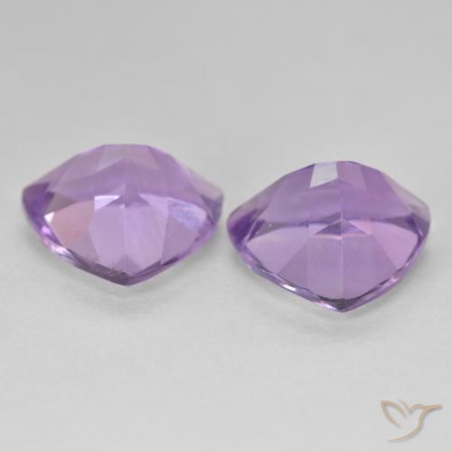 Gemas de Amatista Violeta rosado natural de 5.71 ct, Trillón, VS