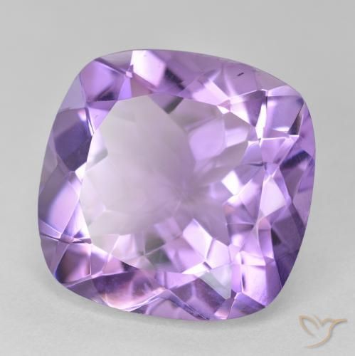 Amatista Violeta medio natural de 18.92 ct, Forma Cojín, VVS