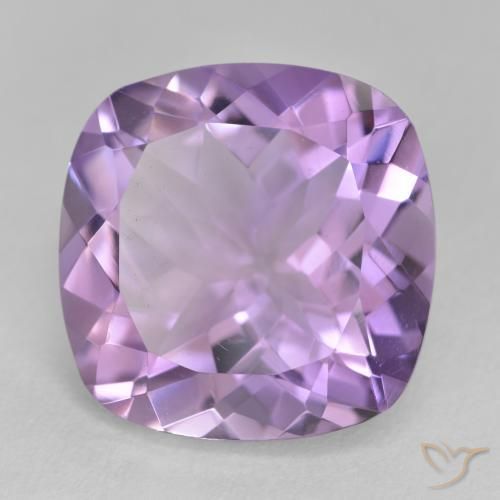 Amatista Violeta medio natural de 11.32 ct, Forma Cojín, VVS