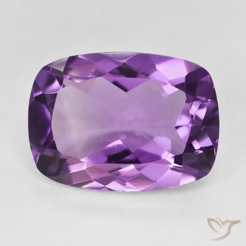 11.38ct Natural Medium Light Purplish-Violet Amatista, Forma Cojín, VVS