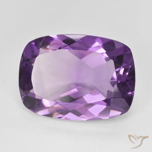 Amatista Medium Light Purplish-Violet natural de 11.38 ct, Forma Cojín, VVS