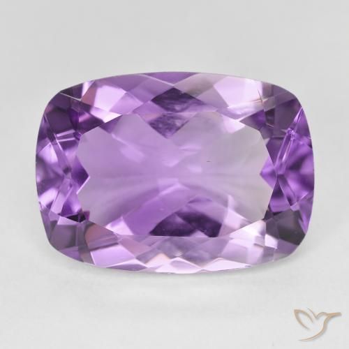 12.53ct Natural Medium Light Purplish-Violet Amatista, Forma Cojín, VVS