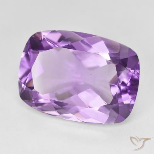 Amatista Medium Light Purplish-Violet natural de 12.53 ct, Forma Cojín, VVS