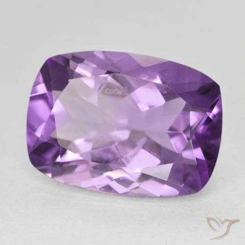 Amatista Violeta púrpura natural de 12.62 ct, Forma Cojín, VVS