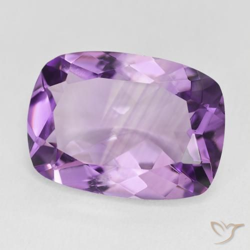 Amatista Medium Light Purplish-Violet natural de 11.19 ct, Forma Cojín, VVS