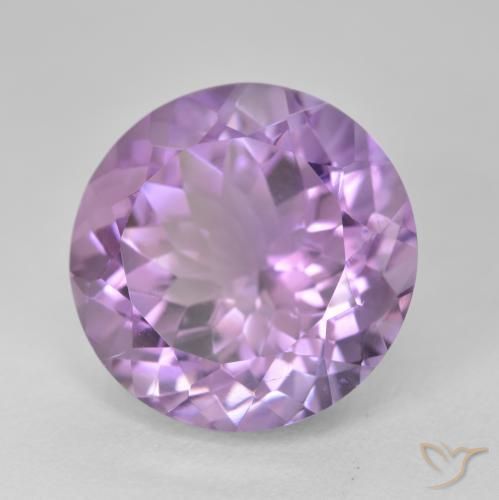 Amatista Violeta medio natural de 14.50 ct, Redondo, VVS